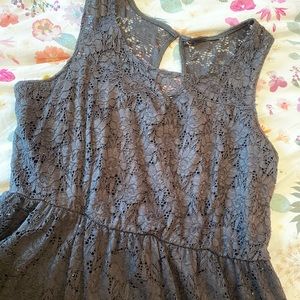 Plus black lace dress with keyhole detail